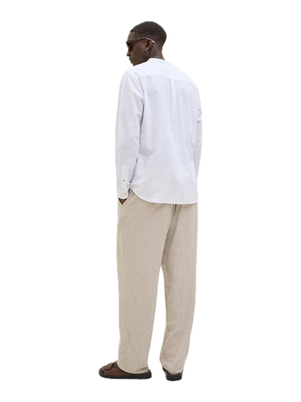 Pantalone Jack & Jones Mykonos Beige losse fit in lino 12269371 /Crockery JACK & JONES 