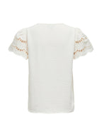 T-shirt JDY Hannah Bianco ricamo 15312609 /Cloud Dancer JDY 