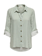 Camicia JDY Verde bianco Laurel maniche 3/4 15329311 /Sea White JDY 