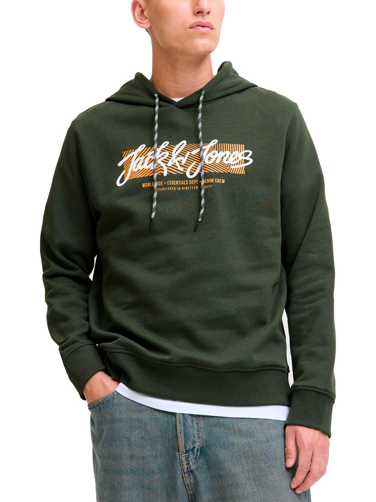 Felpa Jack & Jones Urban Verde bosco cappuccio 12279115 /Duffel Bag JACK & JONES 