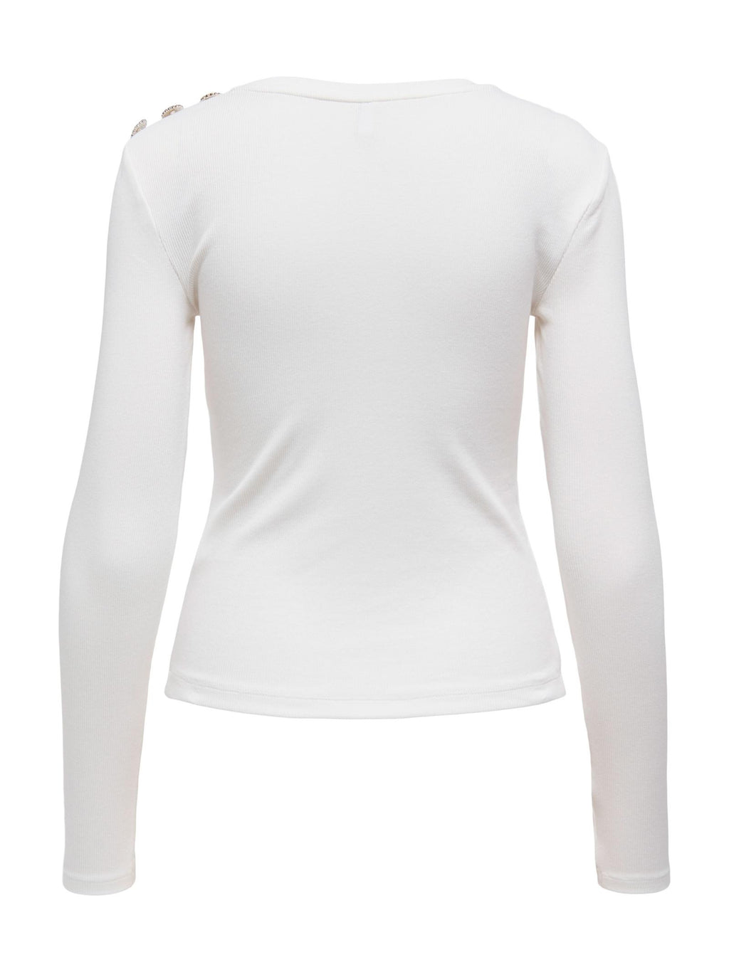 T-shirt Only Checkie Bianco con bottoni 15330371 /Cloud Dancer ONLY 