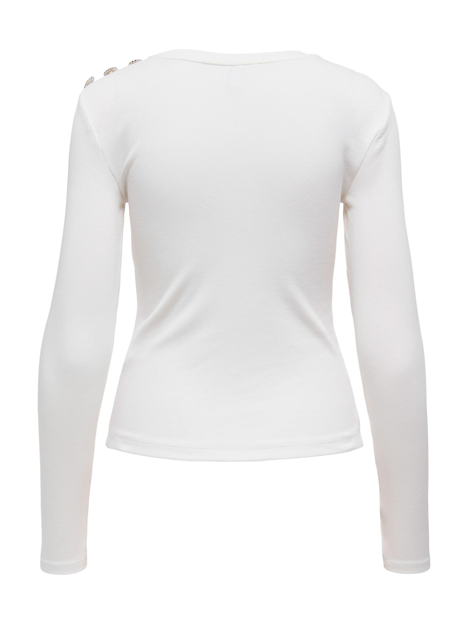 T-shirt Only Checkie Bianco con bottoni 15330371 /Cloud Dancer ONLY 