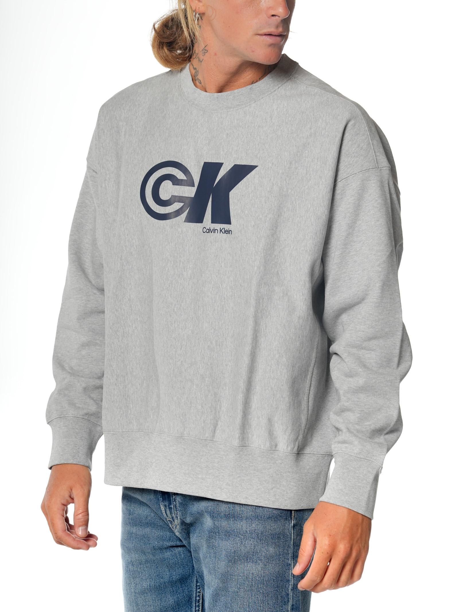Felpa Calvin Klein Grigio girocollo LV04RC840G P79 CALVIN KLEIN 