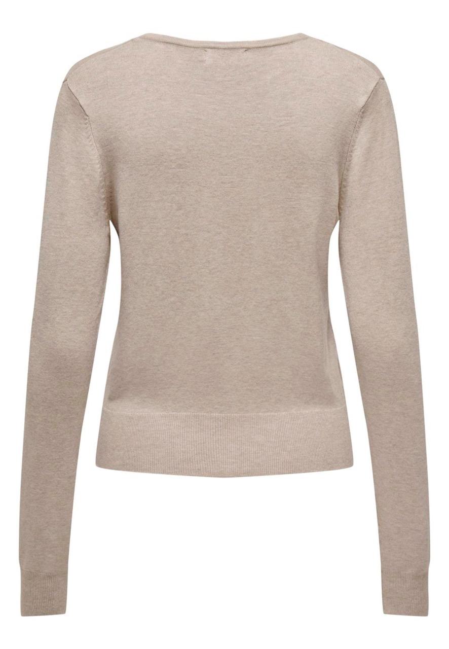 Maglia Donna Venice Beige con scollo a  V 15333990 /Whitecap Gray ONLY 