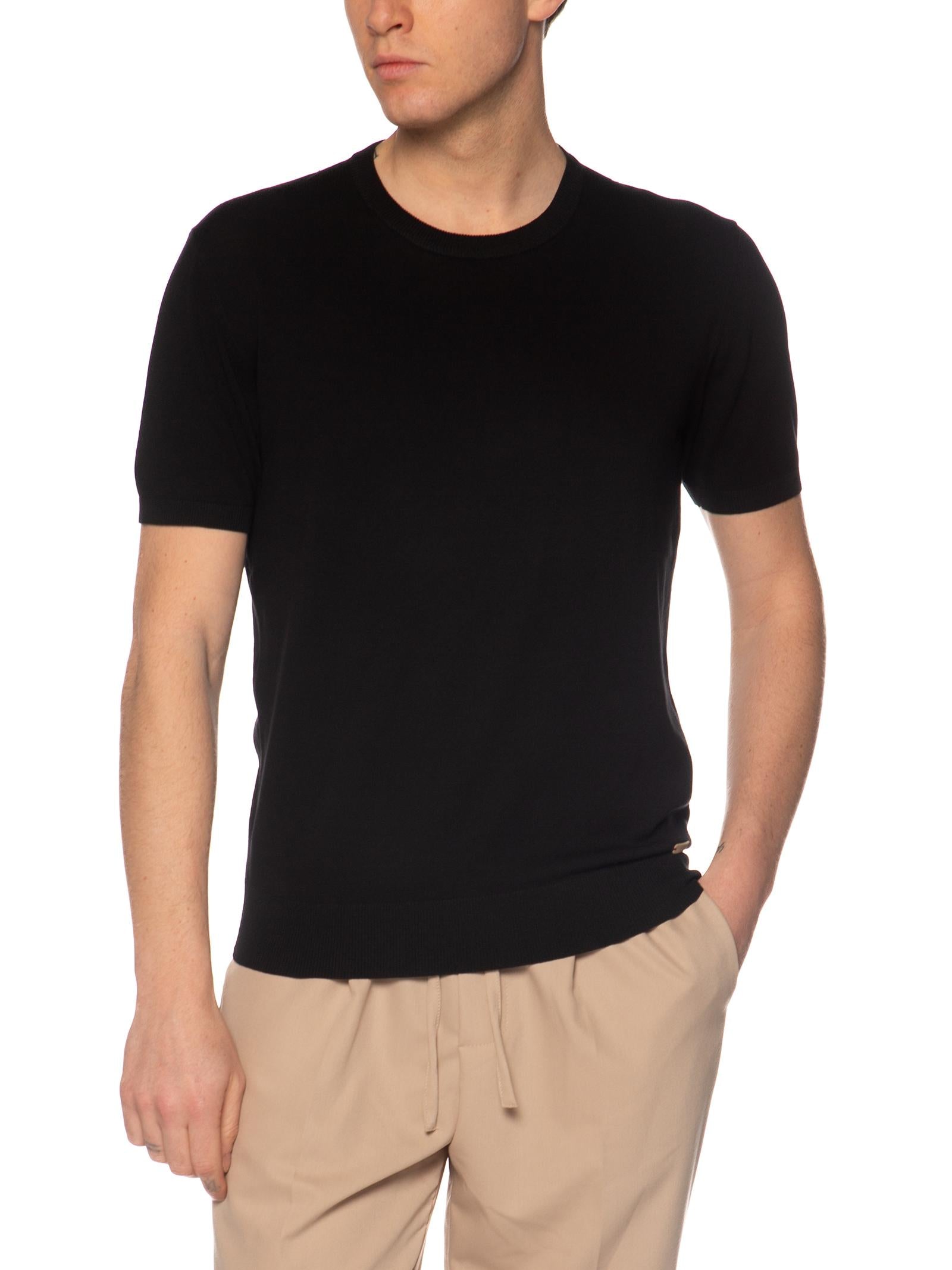 T-shirt Gianni Lupo Nero filo in maglia GL510S NERO GIANNI LUPO 