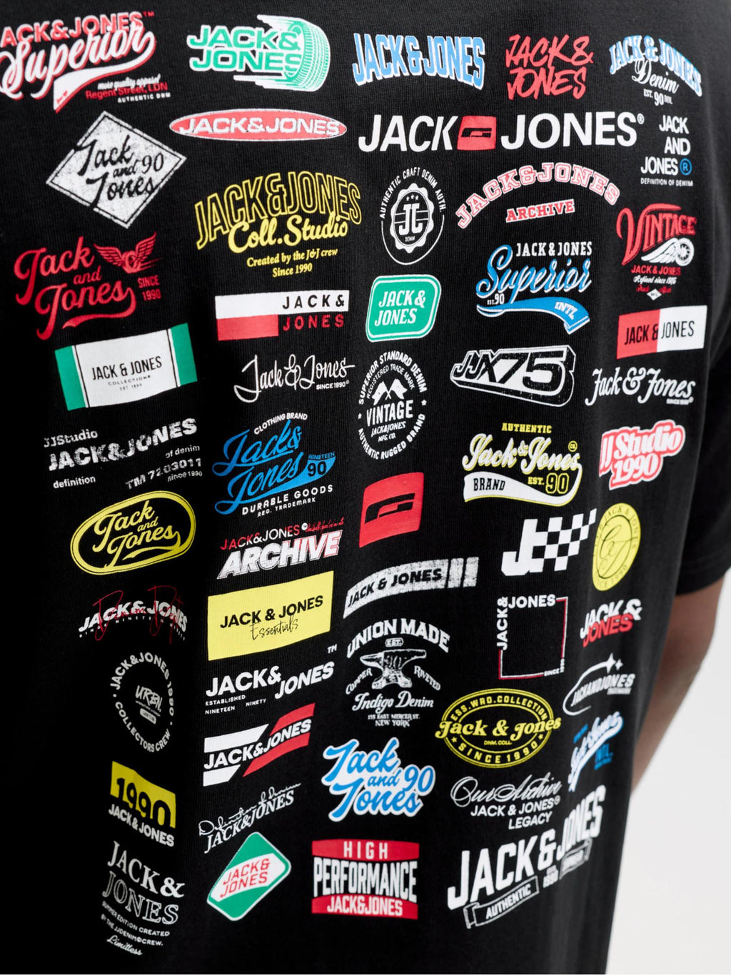 T-shirt Jack & Jones Nero Legacy loghi 12298480 /Black JACK & JONES 