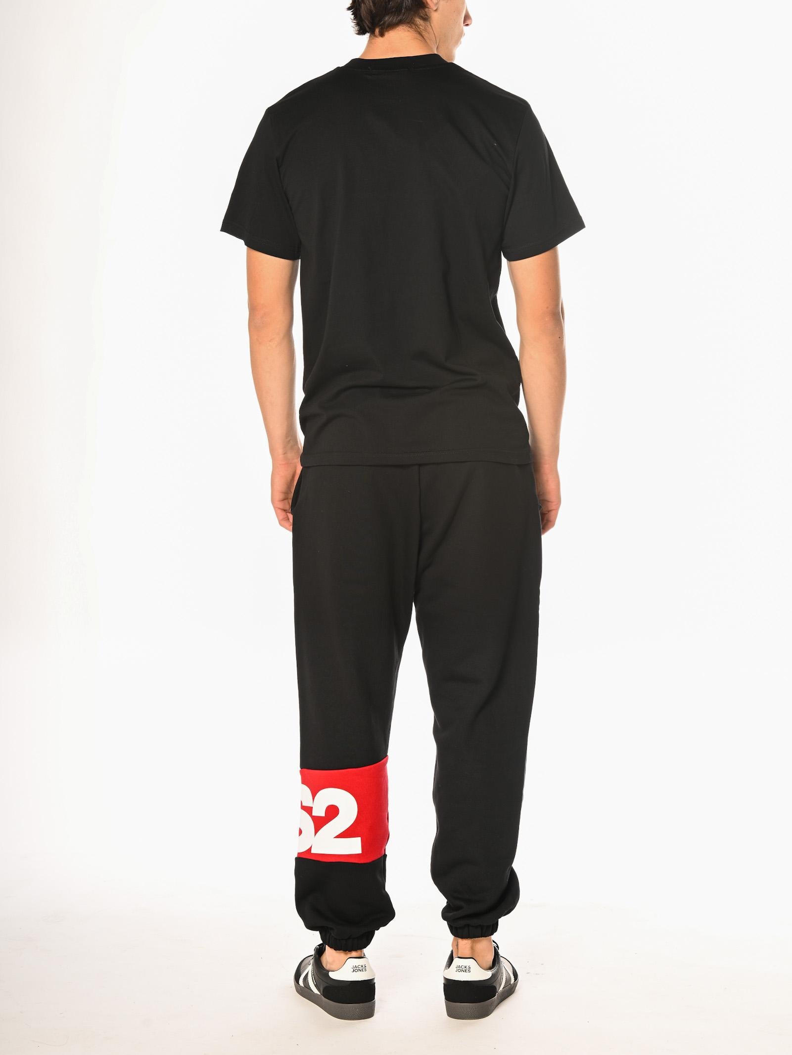 Pantalone DS2 Nero Logo in felpa FW25217 NERO DS2 