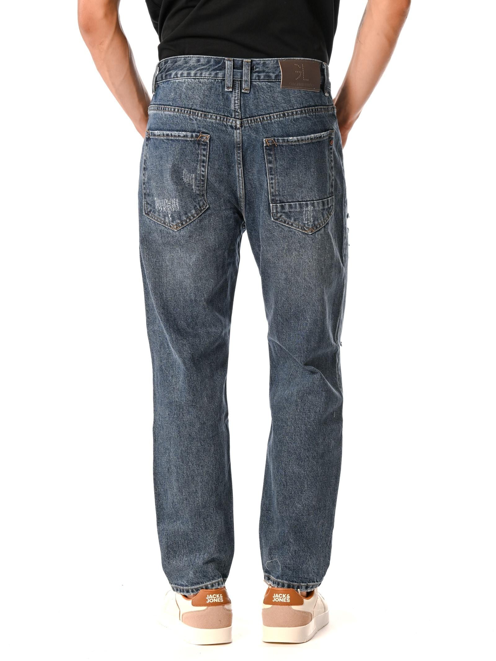 Jeans Gianni Lupo Mike Blue denim cropped con strappi GL622Y MEDIUM BLUE DENIM GIANNI LUPO 