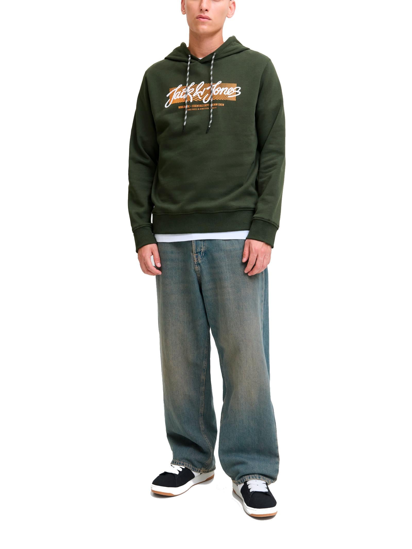 Felpa Jack & Jones Urban Verde bosco cappuccio 12279115 /Duffel Bag JACK & JONES 