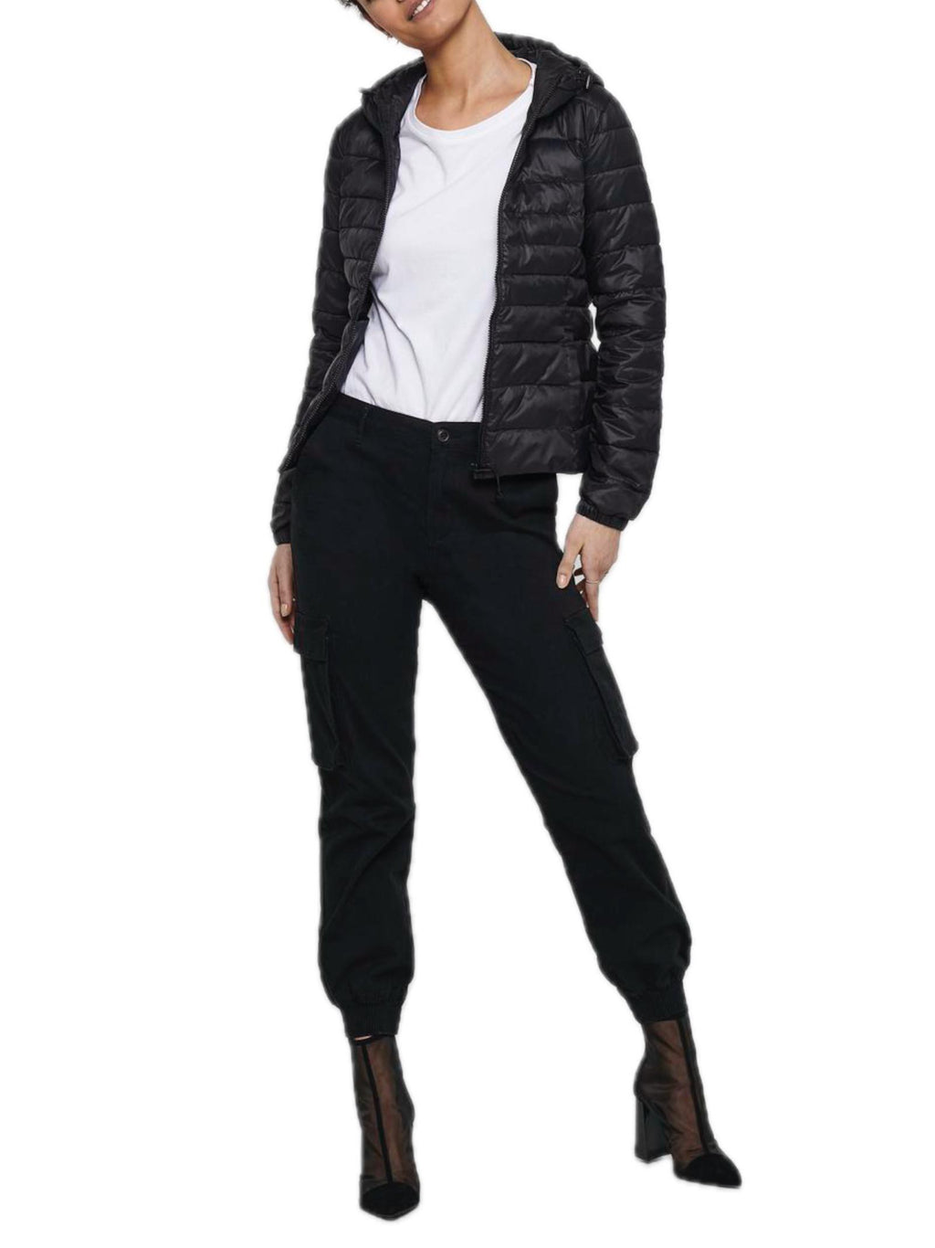 Piumino Only Nero Tahoe con cappuccio 15156569 /Black ONLY 