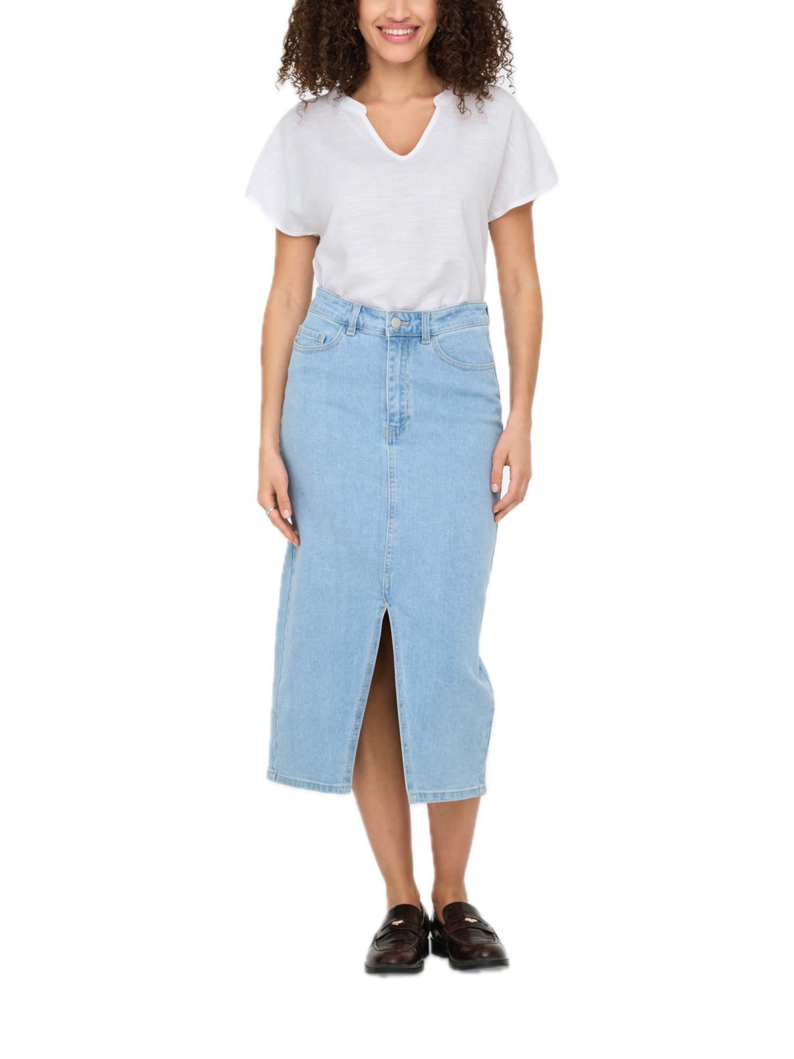 T-shirt JDY Caya Bianco scollo a V 15346547 /Bright White JDY 