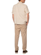 Camicia Block Eleven Beige in jacquard manica corta 04BL2608 BEIGE BLOCK ELEVEN 