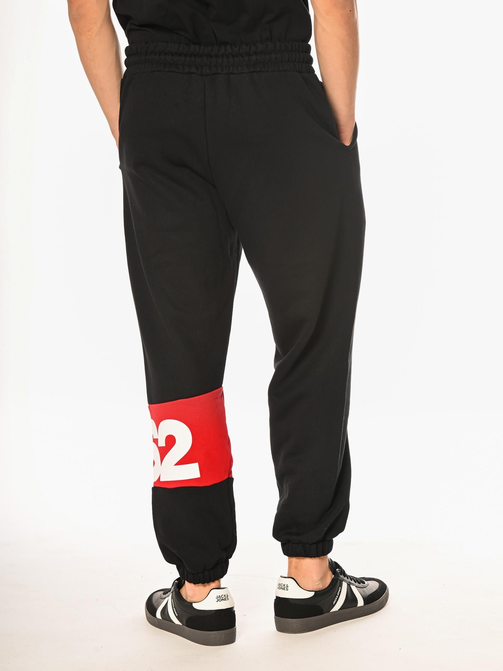 Pantalone DS2 Nero Logo in felpa FW25217 NERO DS2 