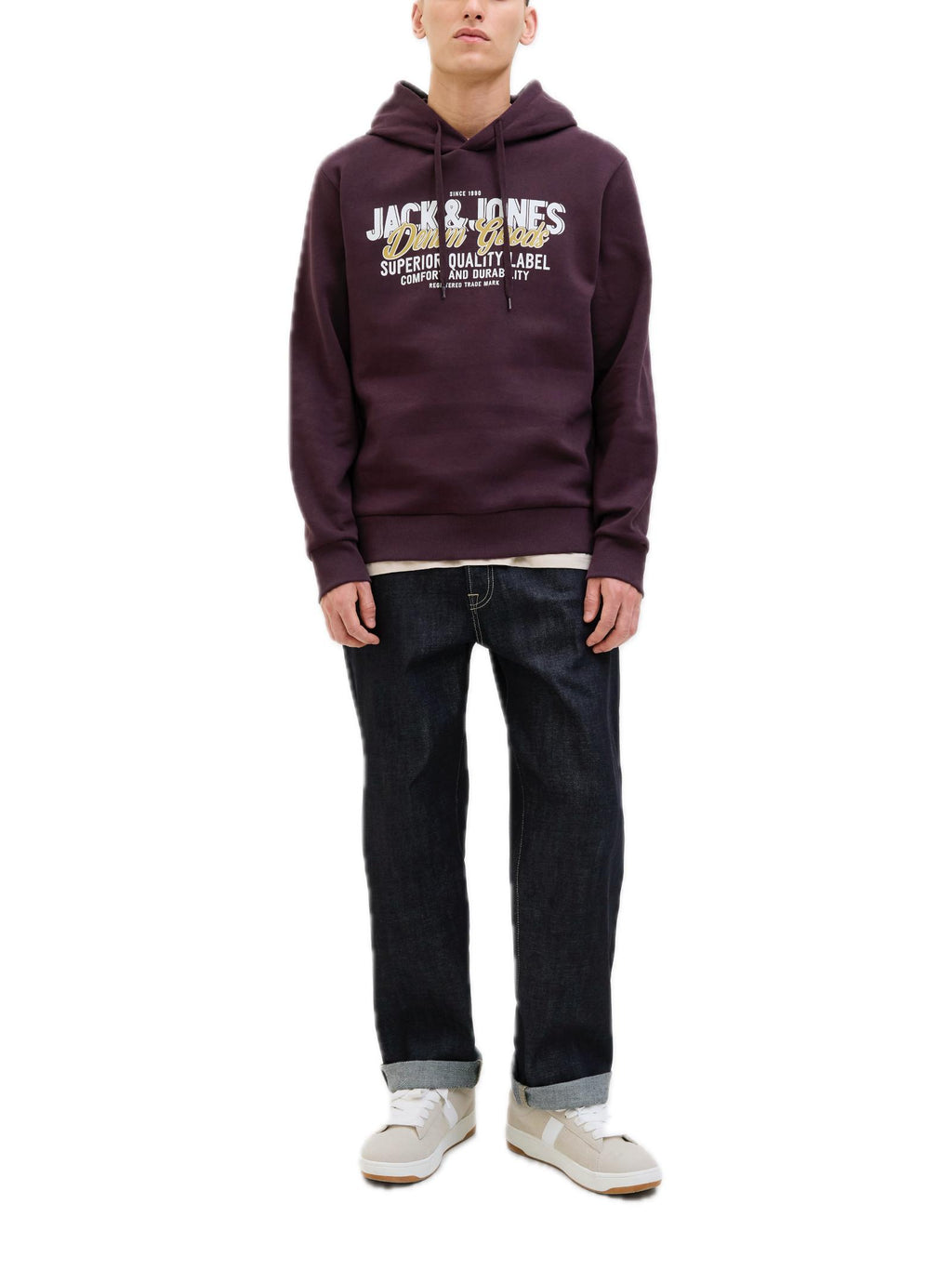 Felpa Jack & Jones Logo Vinaccia con cappuccio 12279649 /Plum Perfect JACK & JONES 
