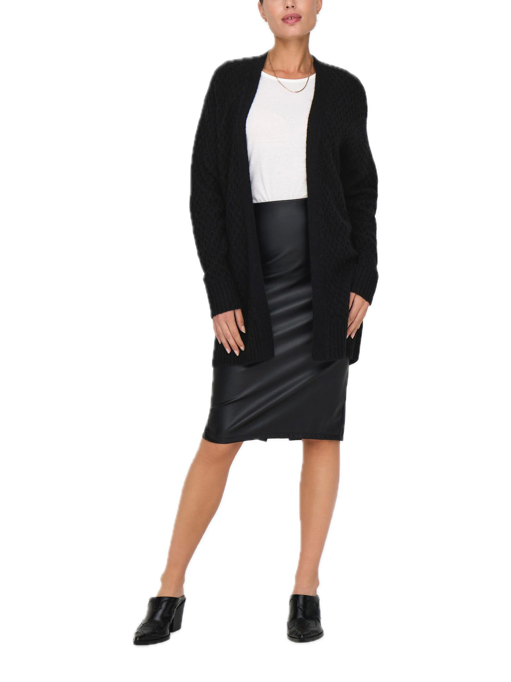 Cardigan Jacqueline De Yong Bigum Nero lungo 15328358 /Black JDY 