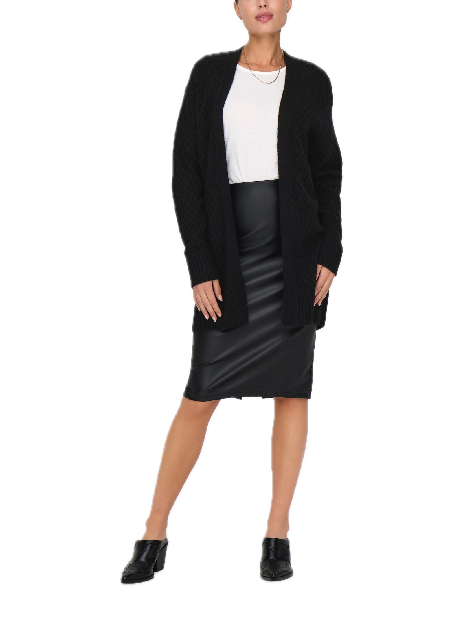 Cardigan Jacqueline De Yong Bigum Nero lungo 15328358 /Black JDY 