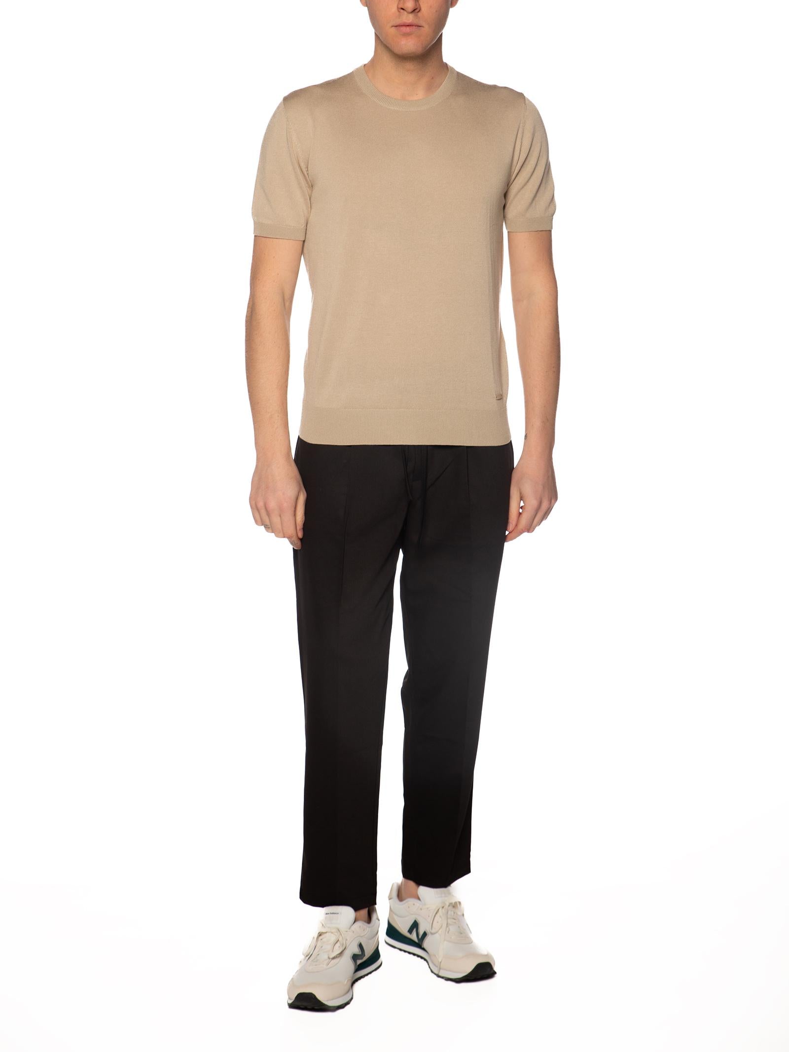 T-shirt Gianni Lupo Beige  filo in maglia GL510S BEIGE GIANNI LUPO 