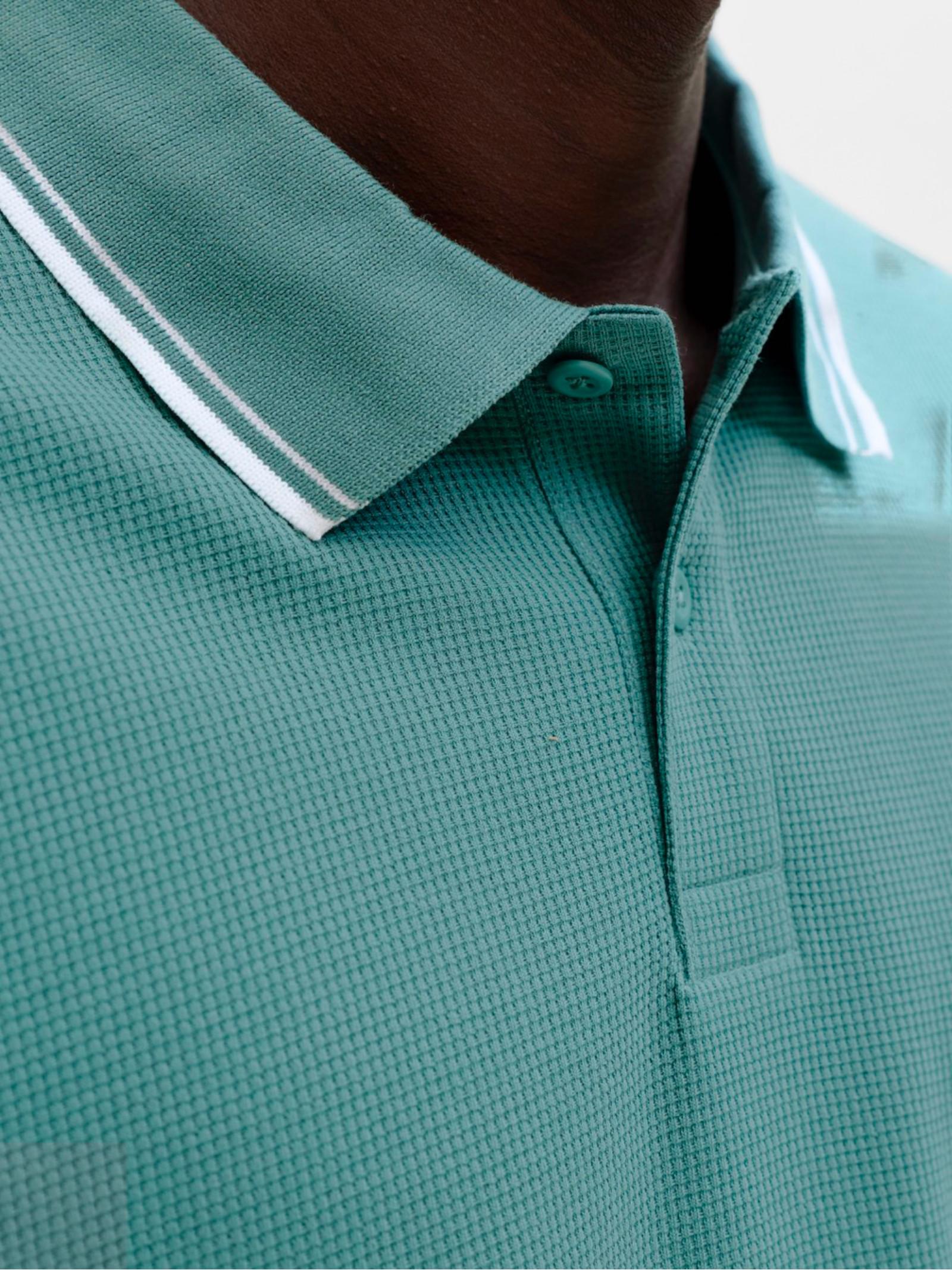 Polo Jack & Jones Austin Verde acqua 12268130 /Mineral Blue JACK & JONES 
