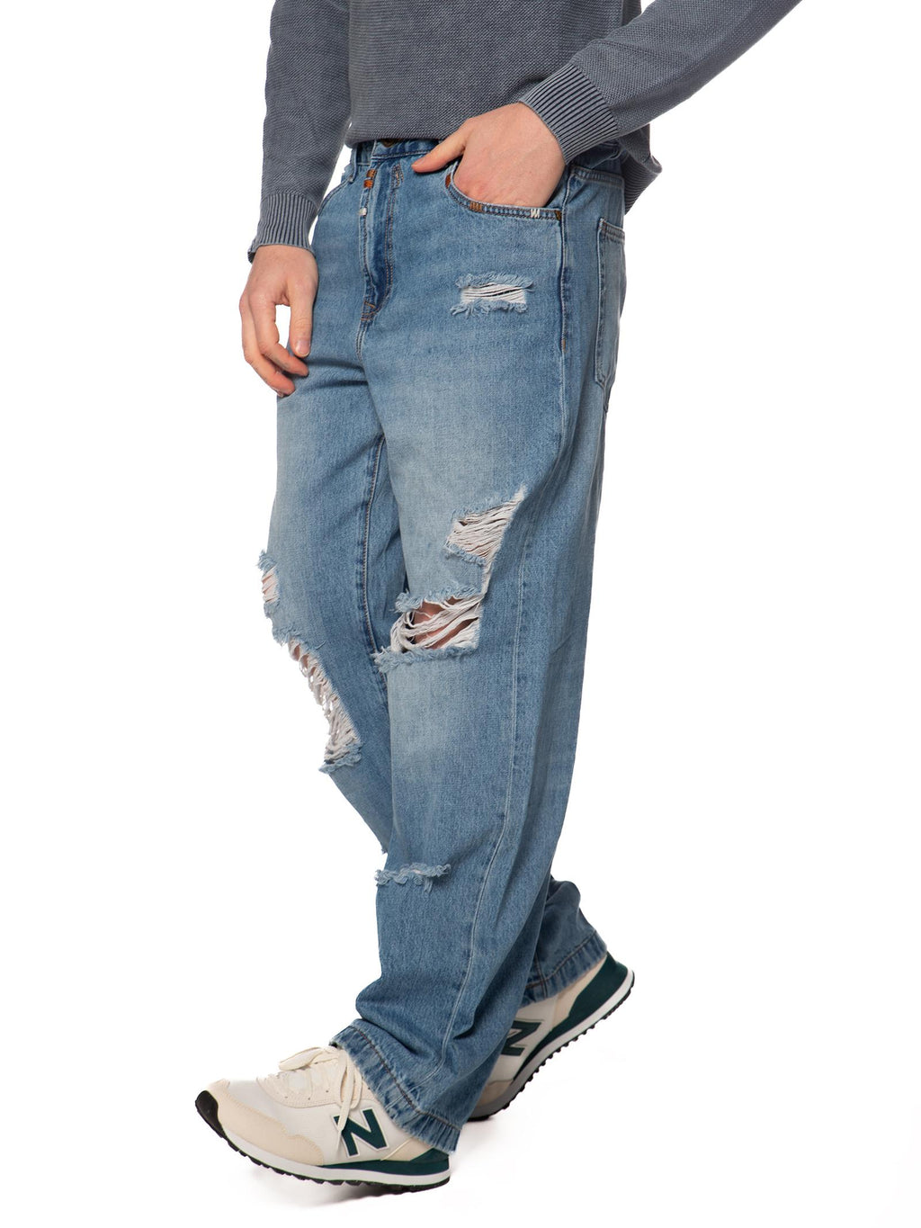 Jeans Gianni Lupo Max Medium Blue strappi GL6503Q MEDIUM BLUE GIANNI LUPO 