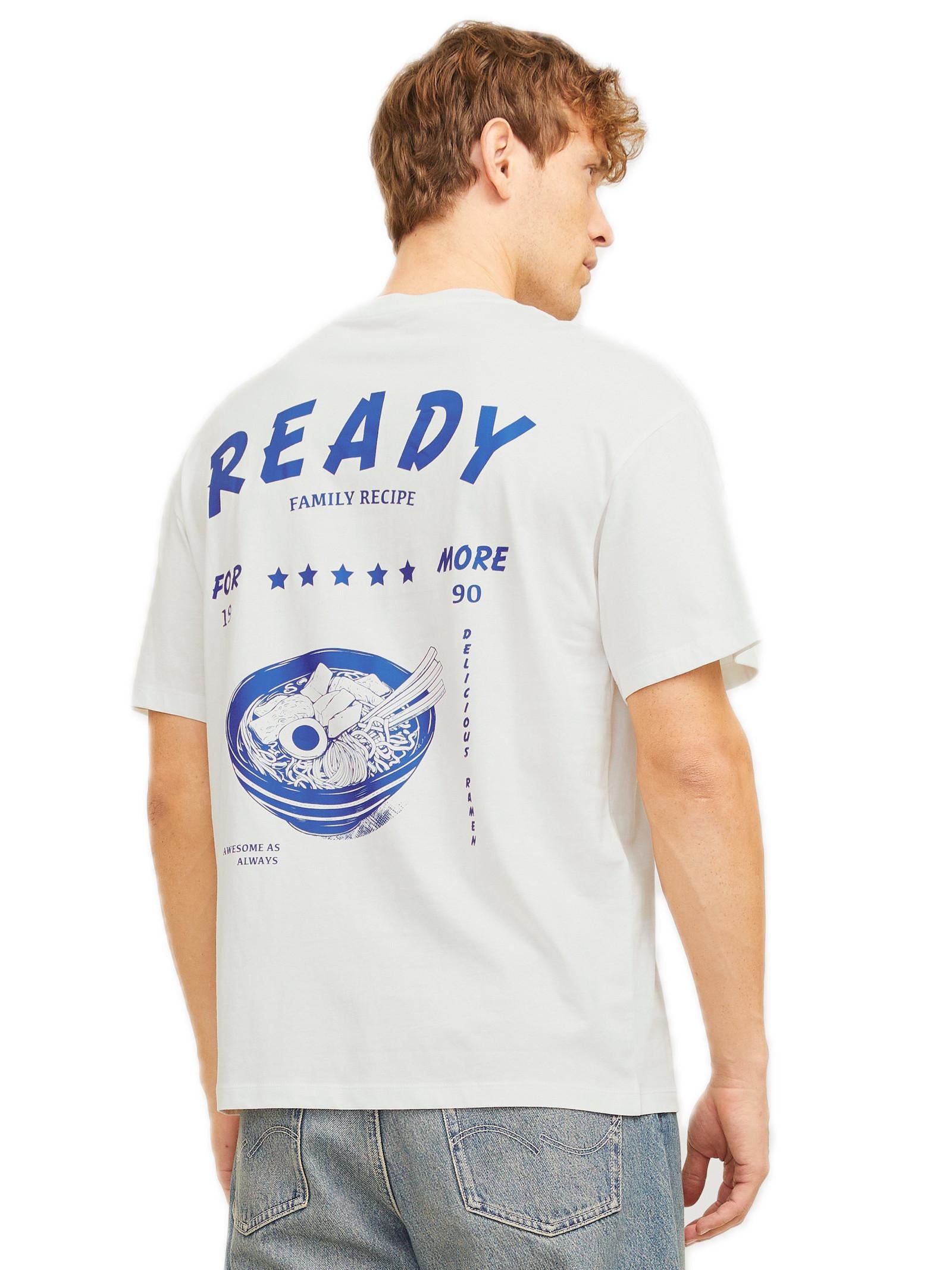 T-shirt Jack & Jones Charge Bianco stampa 12269384 /Cloud Dancer JACK & JONES 