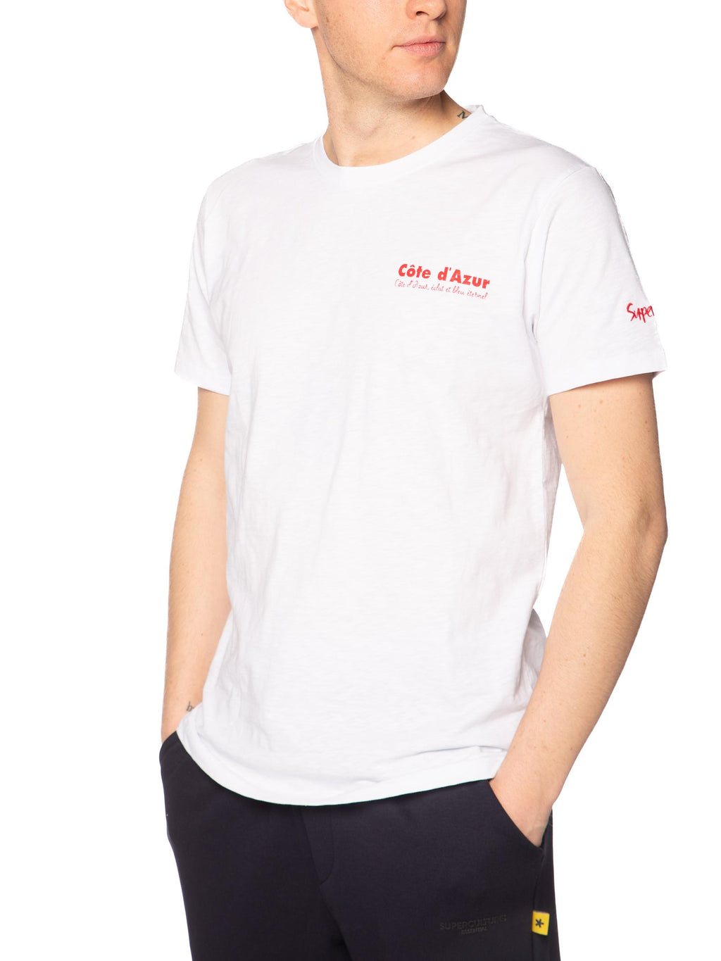 T-shirt Superculture Bianco Costa azzurra fiammata A1919 BIANCO SUPERCULTURE 