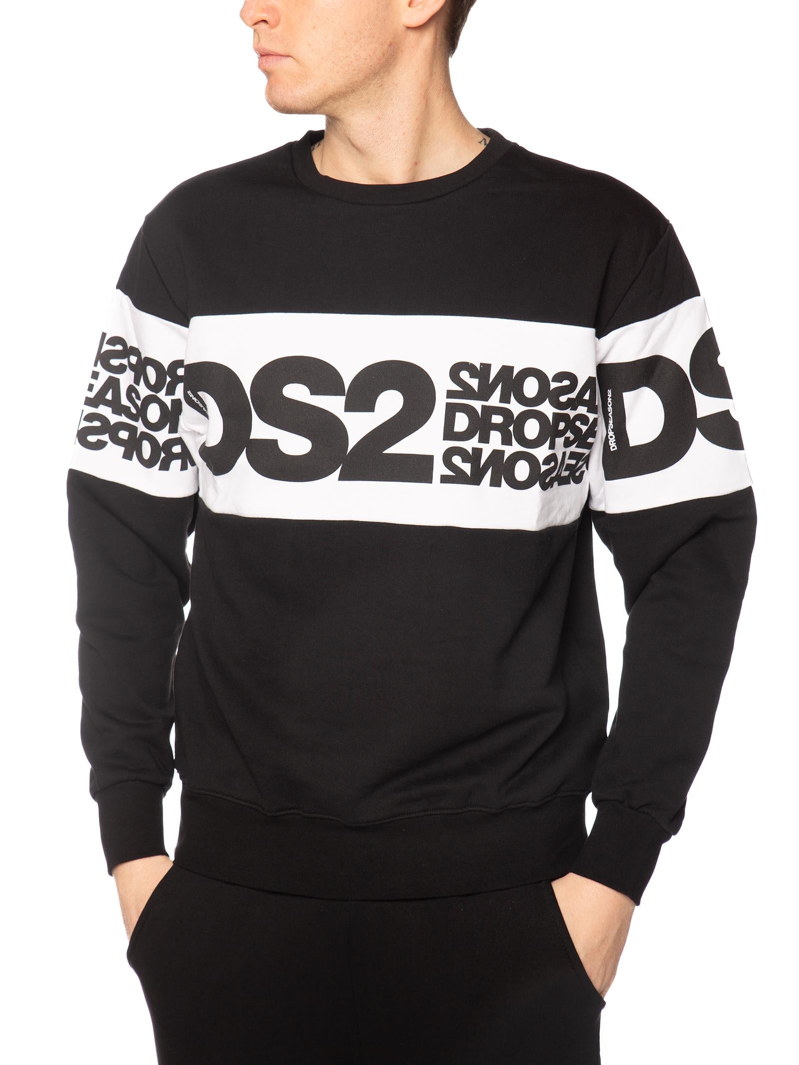 Felpa DS2 Nero Banda girocollo SS26212 NERO DS2 