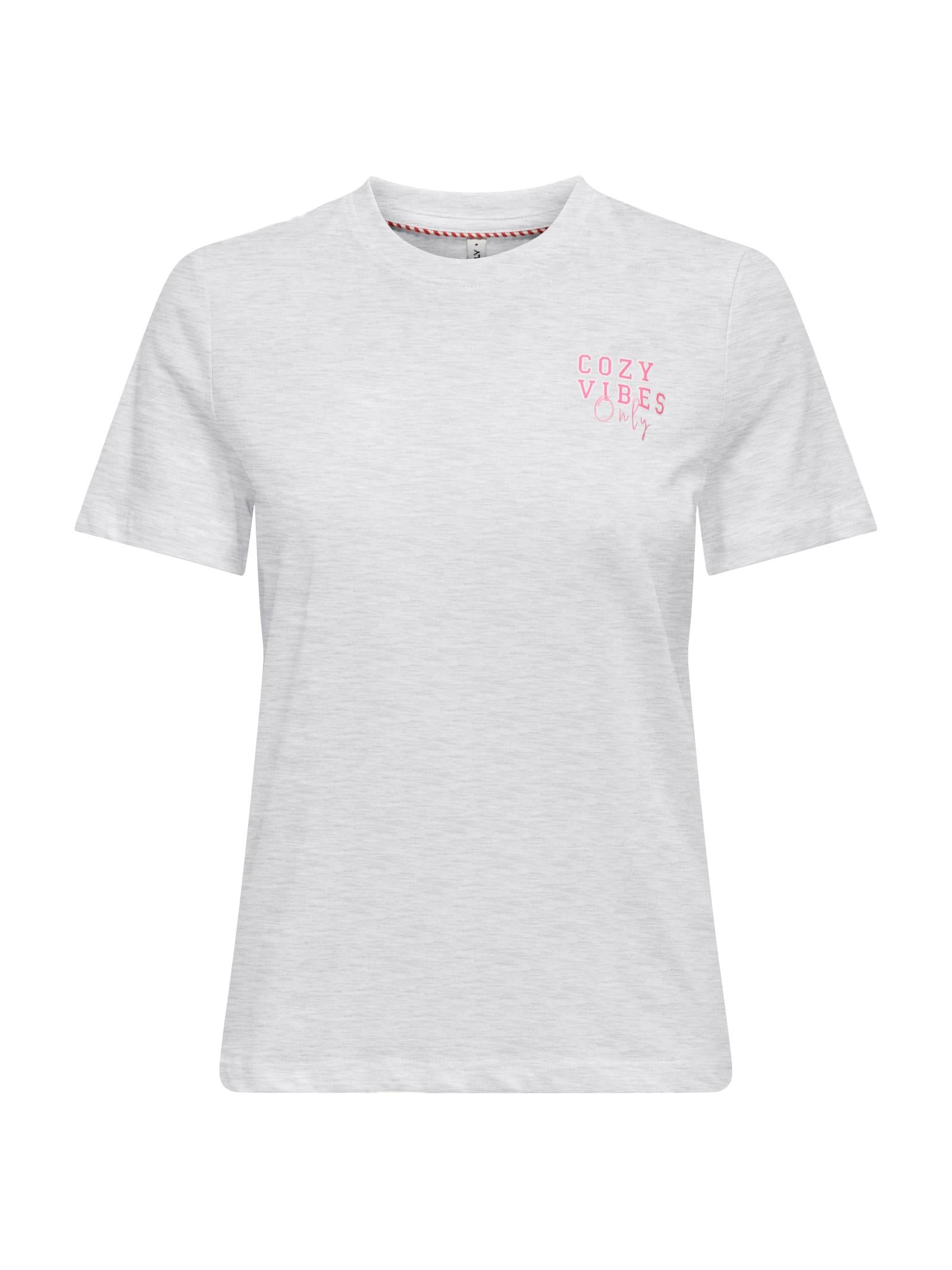 T-shirt Only Billi Grigio con stampa 15355423 /Light Grey Melange ONLY 