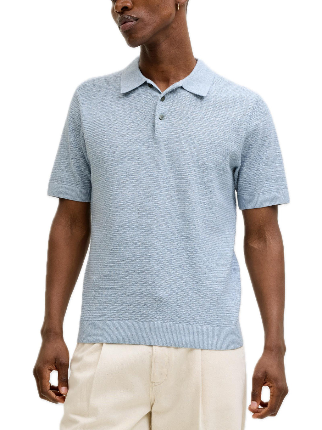 Polo Jack & Jones Riley Celeste in maglia 12292034 /Ashley Blue JACK & JONES 