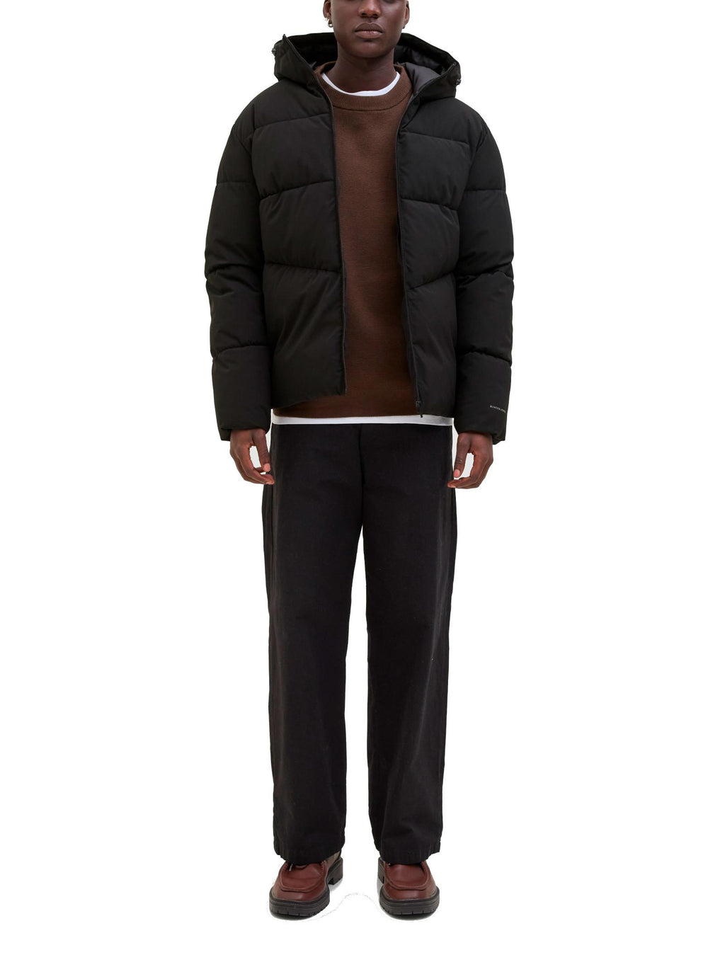 Piumino Jack & Jones Global Nero con cappuccio 12283517 /Black JACK & JONES 