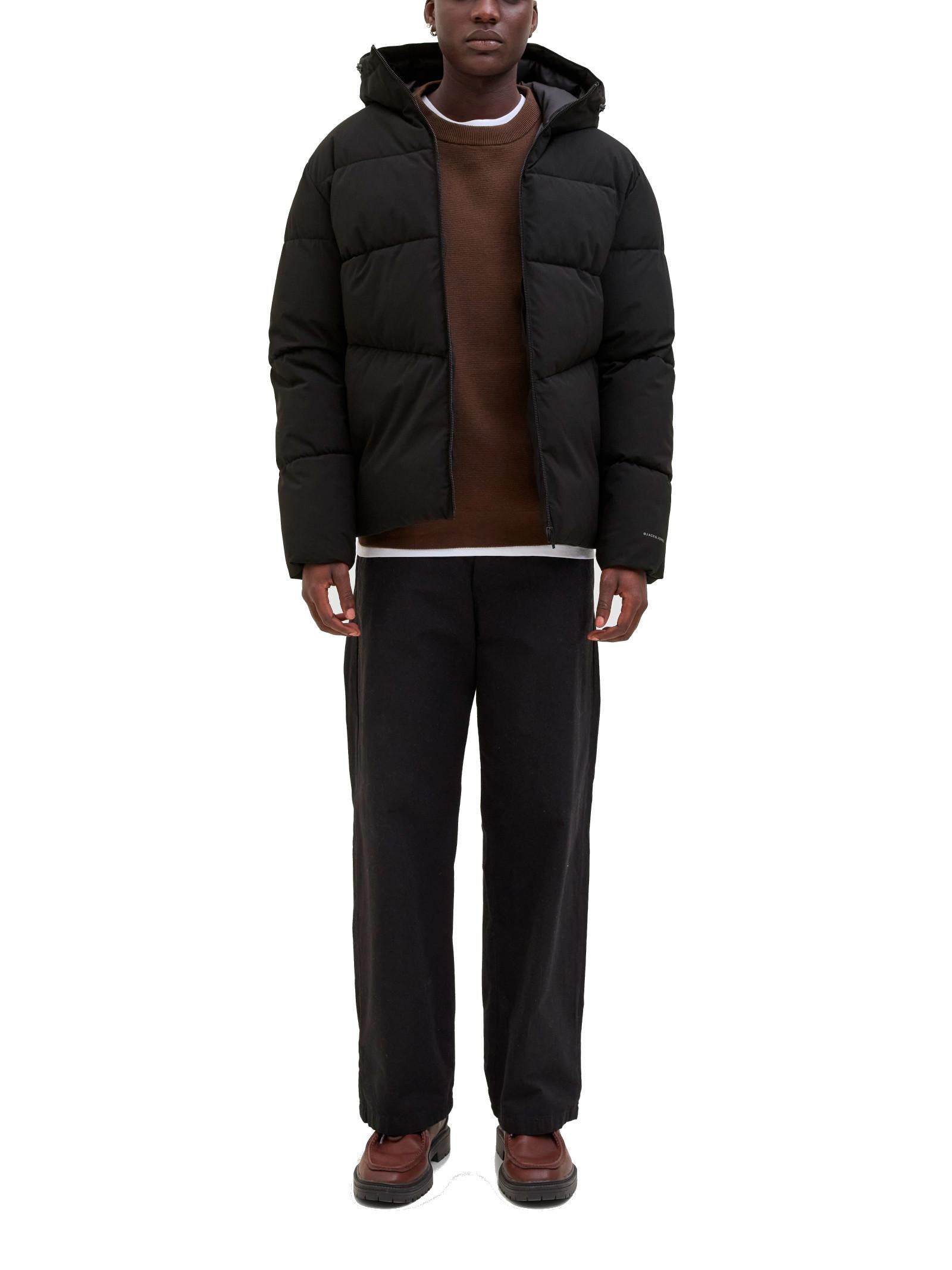 Piumino Jack & Jones Global Nero con cappuccio 12283517 /Black JACK & JONES 