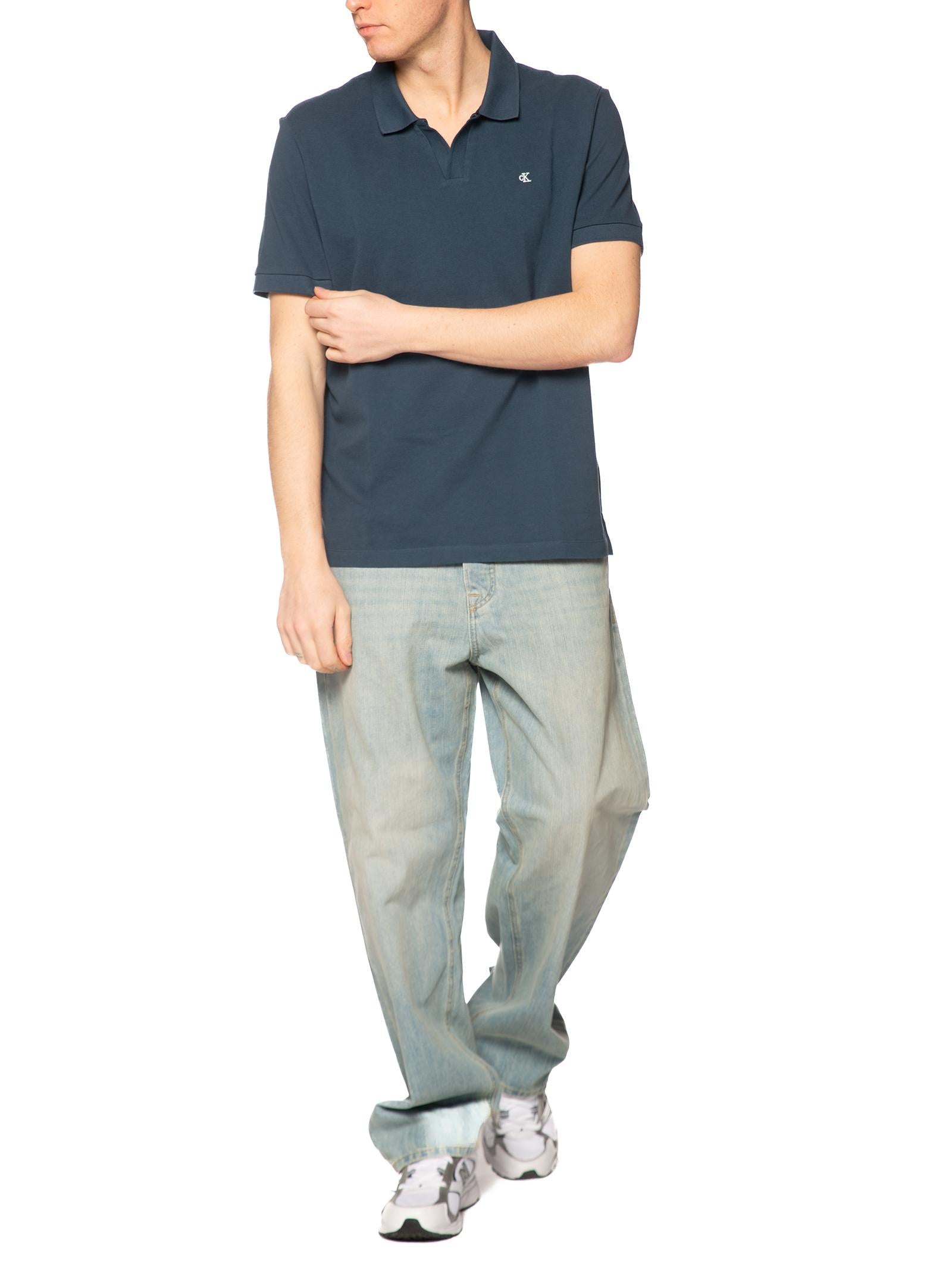Polo Calvin Klein Blu collo aperto LV04RF215G PQ6 CALVIN KLEIN 