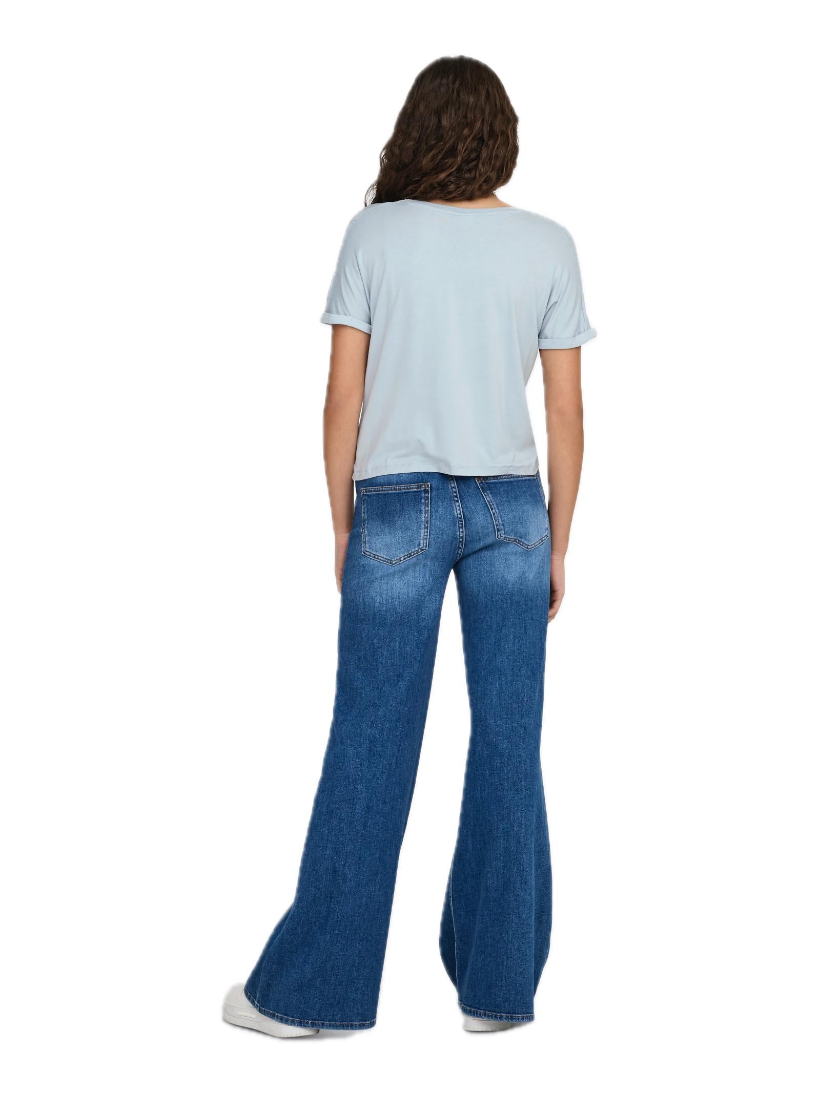 T-shirt JDY Sissy Celeste con scollo a V 15364526 /Cashmere Blue JDY 