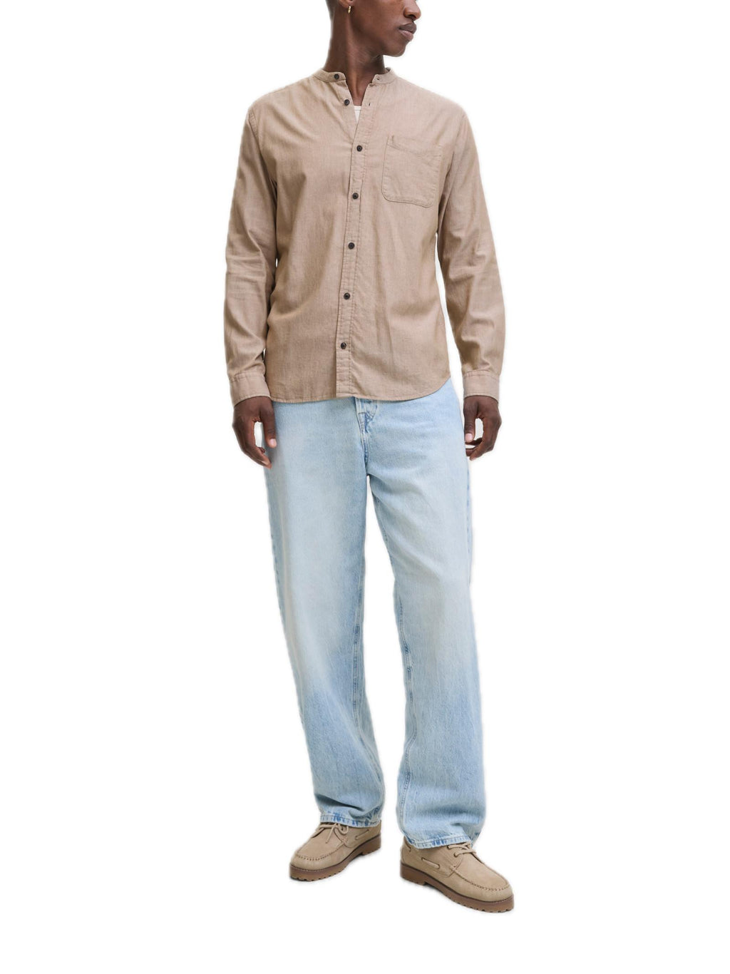 Camicia Jack & Jones Band Beige manica lunga 12278418 /Oatmeal JACK & JONES 