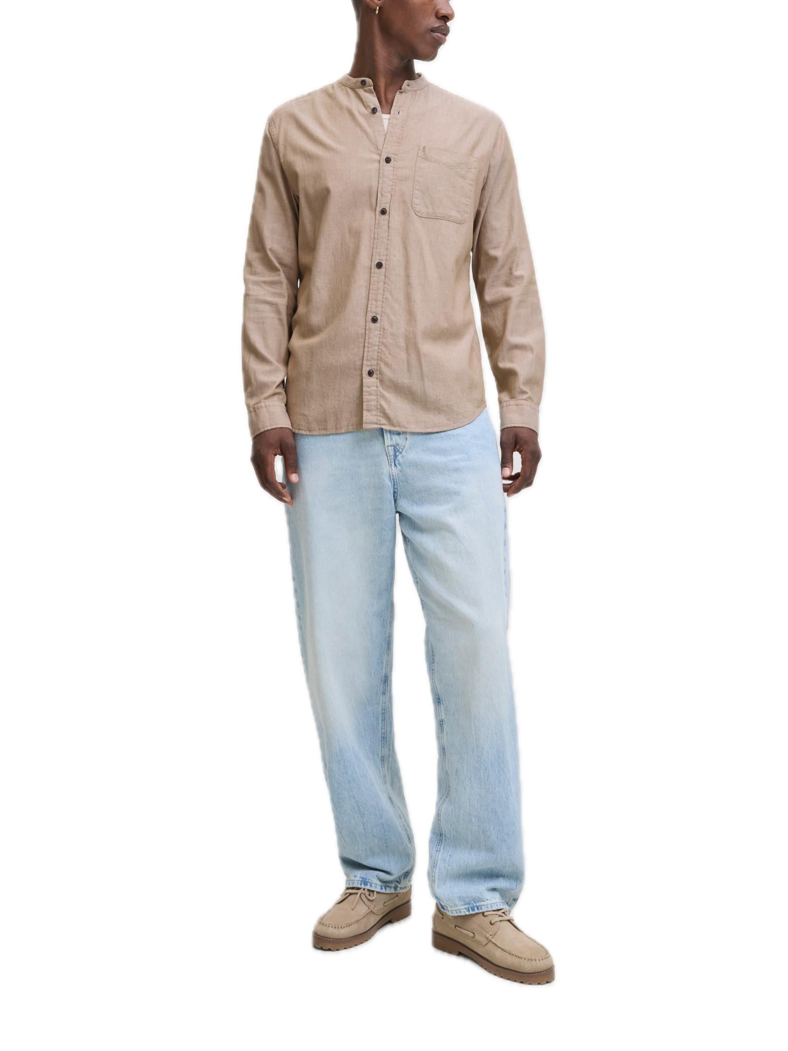 Camicia Jack & Jones Band Beige manica lunga 12278418 /Oatmeal JACK & JONES 