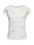 T-shirt JDY Bianco Tia con ricami 15369918 /Cloud Dancer JDY 