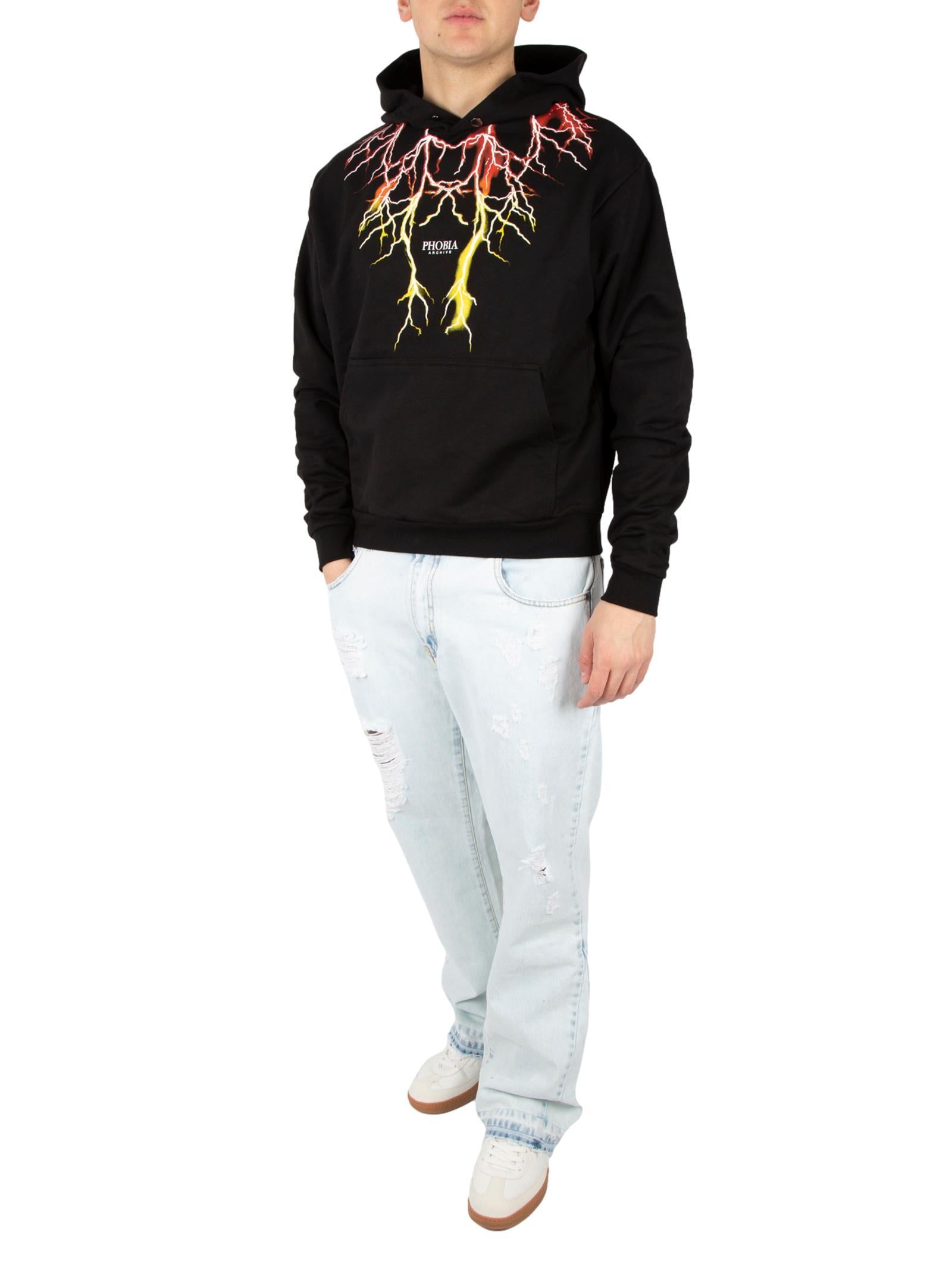 Felpa Phobia Nero Fulmine centrale PH00788 NERO PHOBIA 