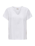 T-shirt JDY Caya Bianco scollo a V 15346547 /Bright White JDY 