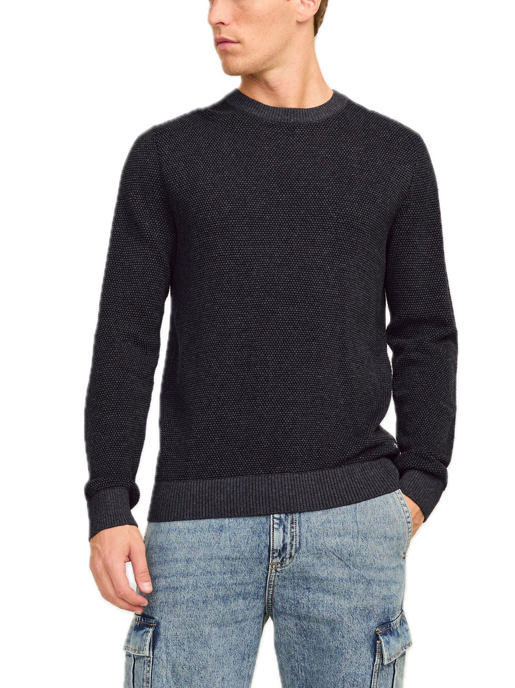 Maglia Jack & Jones Globe Grigio scuro girocollo 12258139 /Dark Grey Melange JACK & JONES 