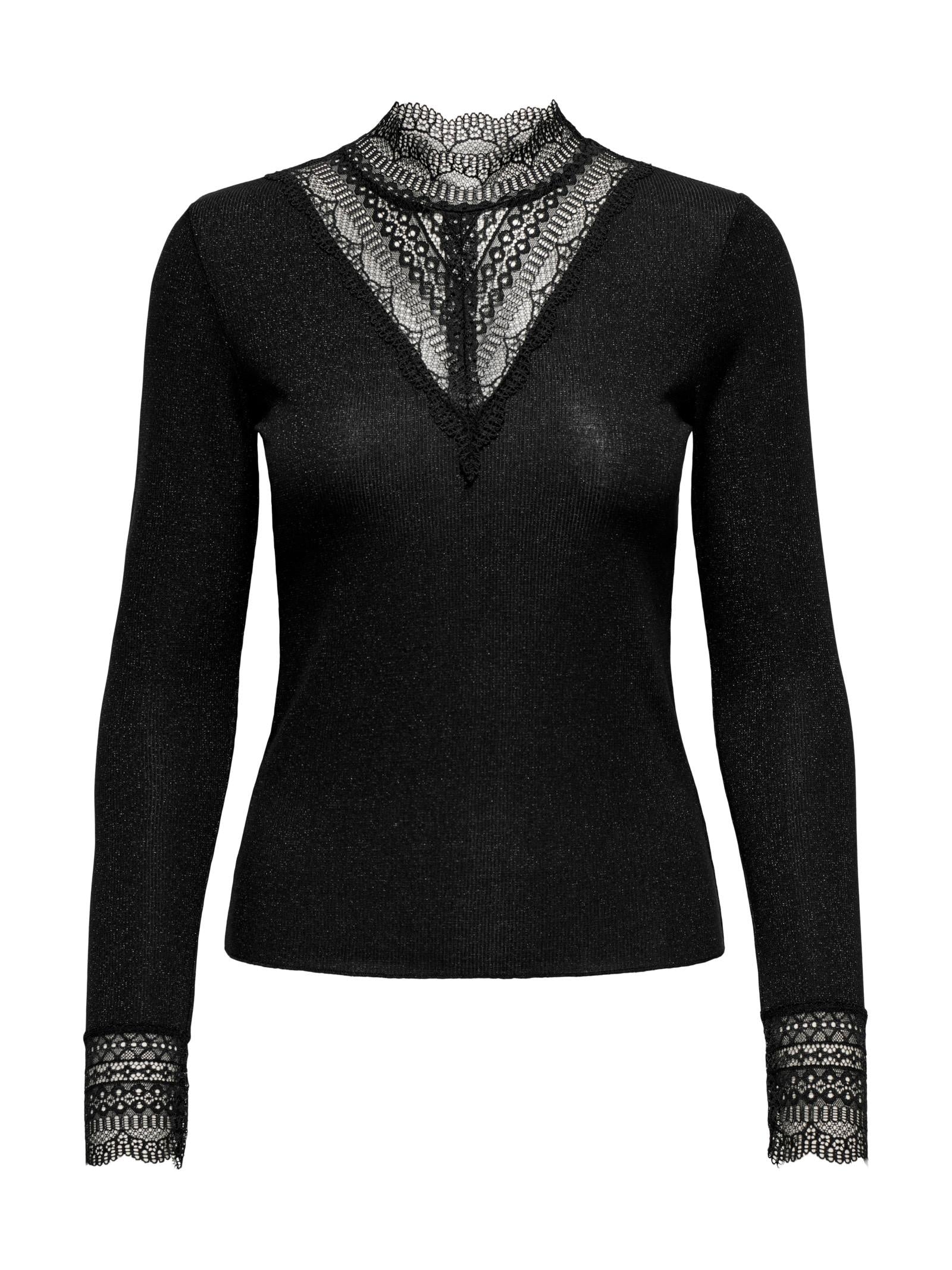 T-shirt Only Tilde Nero con pizzo 15344695 /Black ONLY 