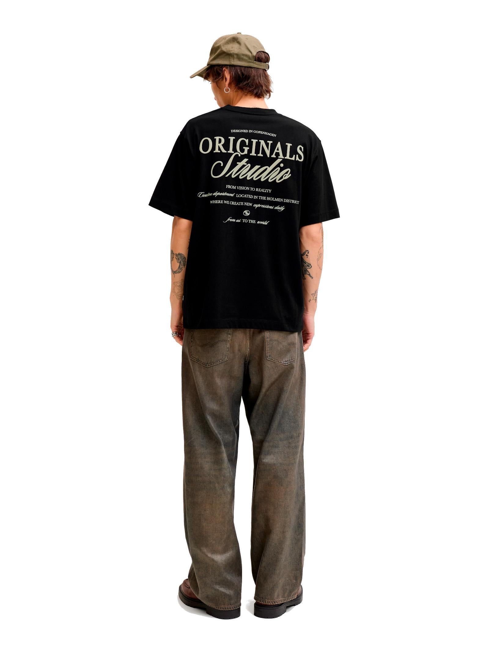 T-shirt Jack & Jones Nero Ebro relaxed 12282898 /Black JACK & JONES 