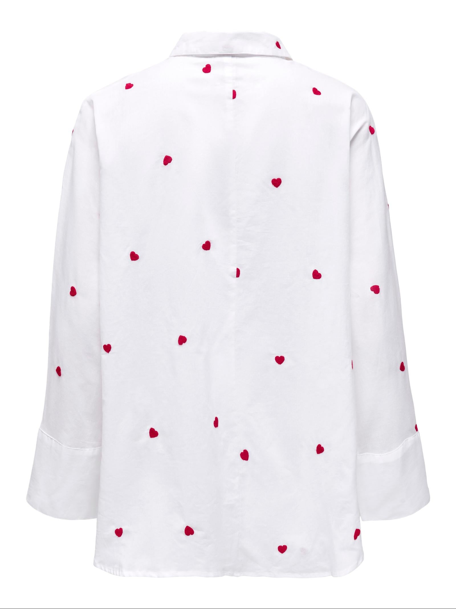 Camicia Only Bianco Lina polsini ampi 15283743 /Heart Bright ONLY 
