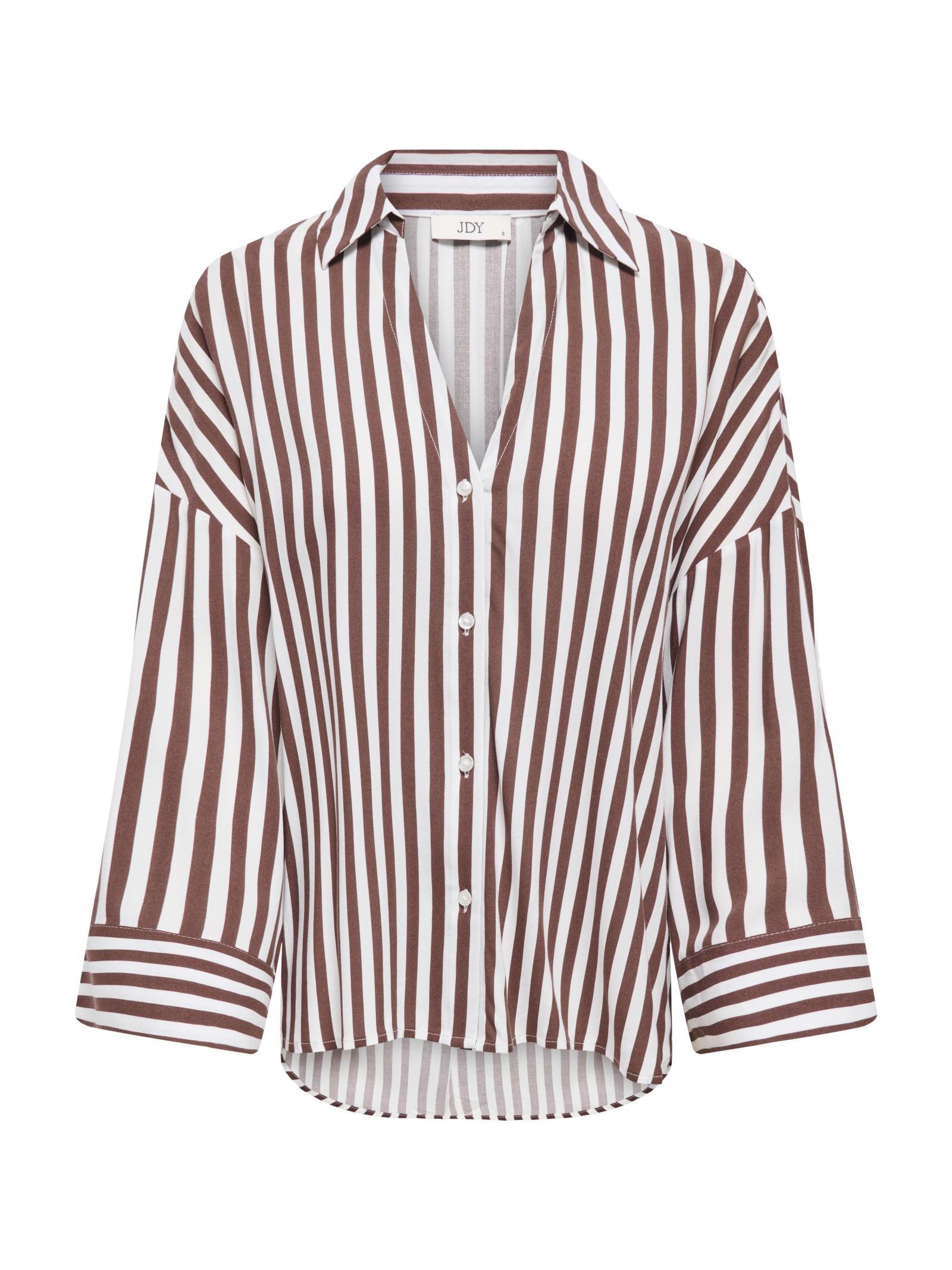 Camicia JDY Bianco Marrone Laurel maniche lunghe 15376486 /White Coffee Bean JDY 