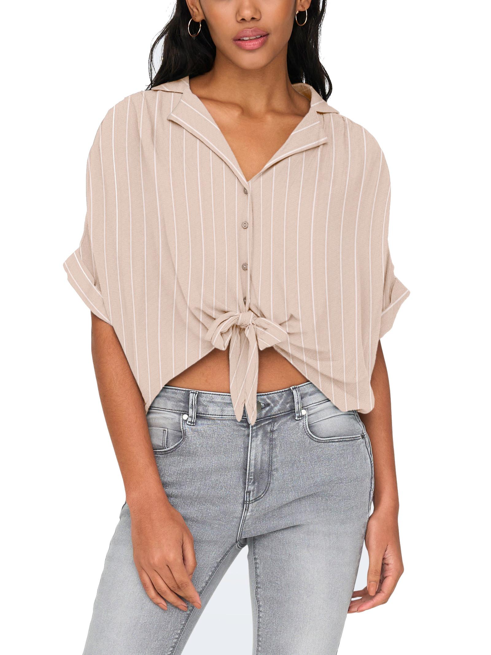 Camicia Only Beige Paula cropped 15281497 /Pumice Stone ONLY 