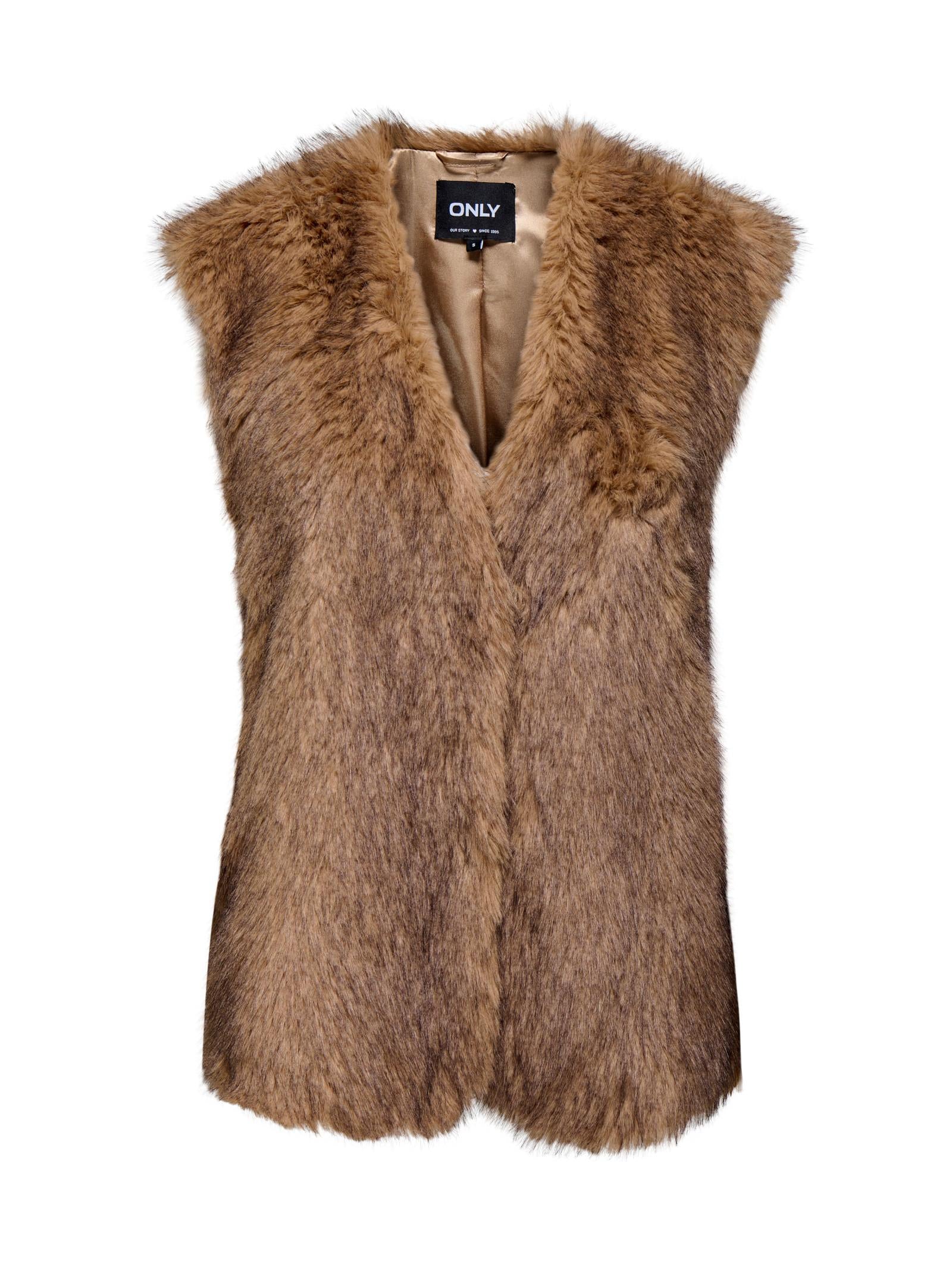 Gilet Only Dawn Nocciola finta pelliccia 15354308 /Tannin ONLY 