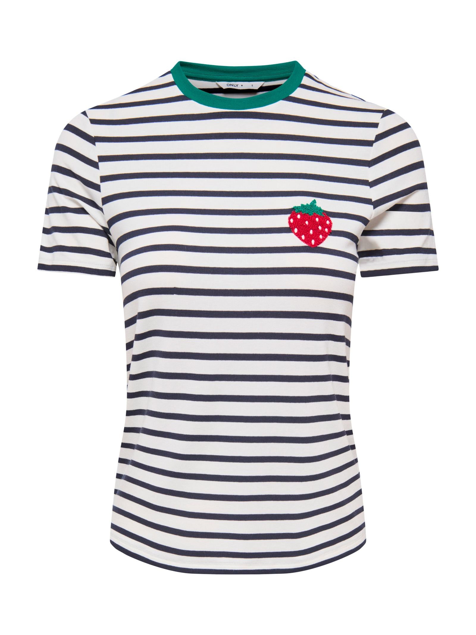 T-shirt Only Bianco Eart a righe 15318959 /Strawberry Cloud Dancer ONLY 