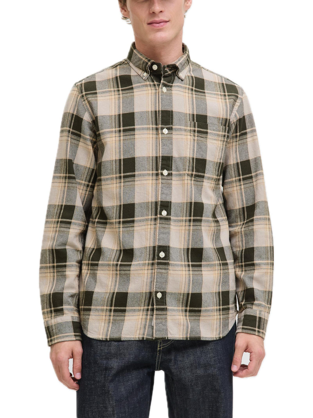 Camicia Jack & Jones Brook Verde fantasia a quadri 12282354 /Peat JACK & JONES 