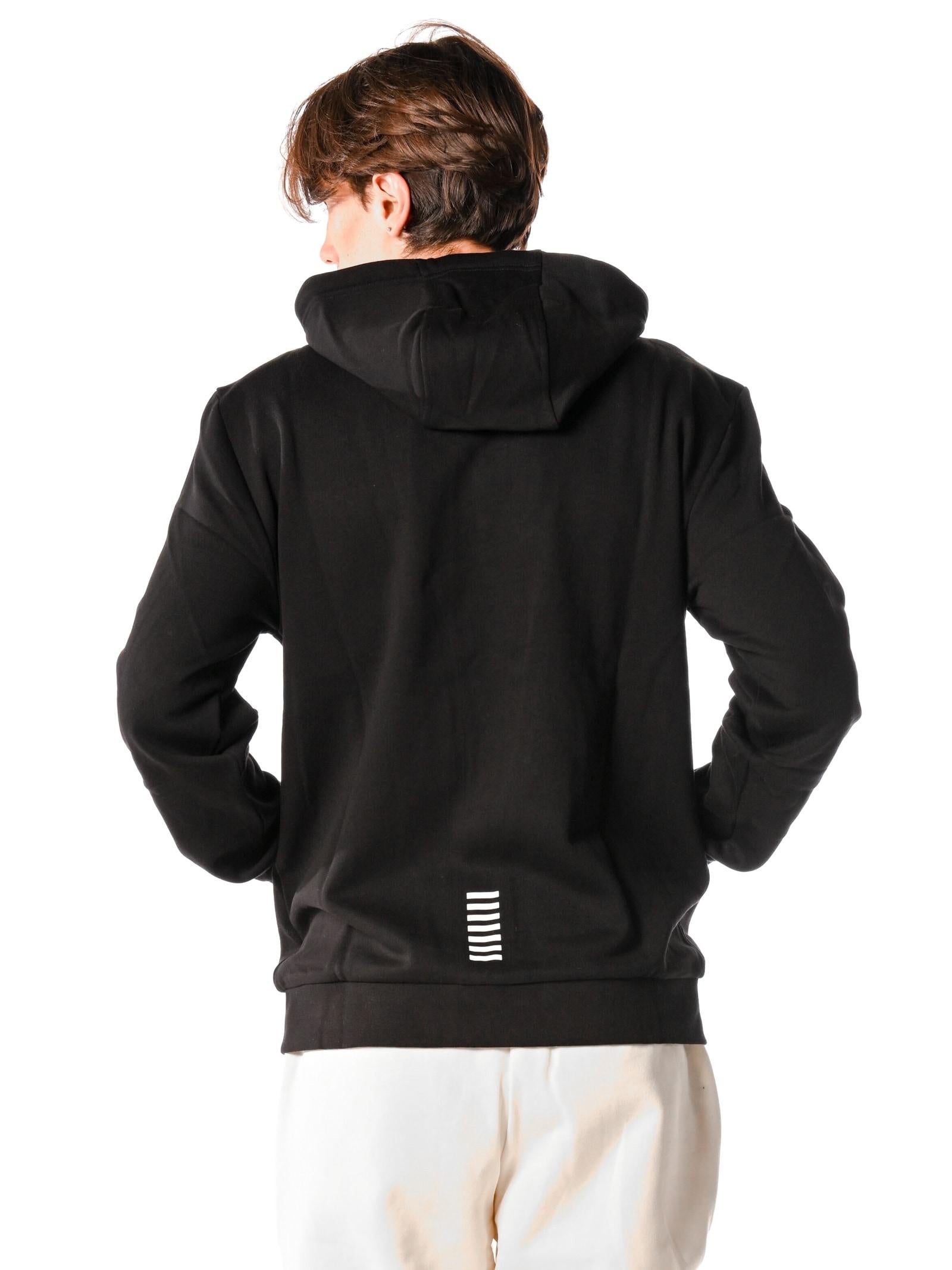 Felpa Emporio Armani Nero con zip e cappuccio 8NPM38 1200 EA7 