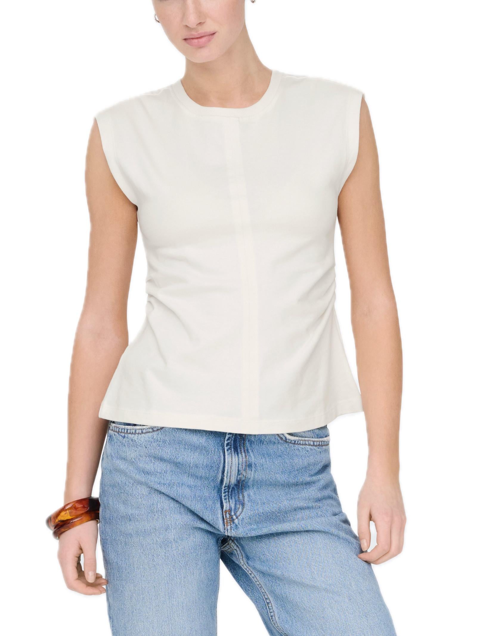 T-shirt Only Bianco Marie con piega 15372452 /Cloud Dancer ONLY 