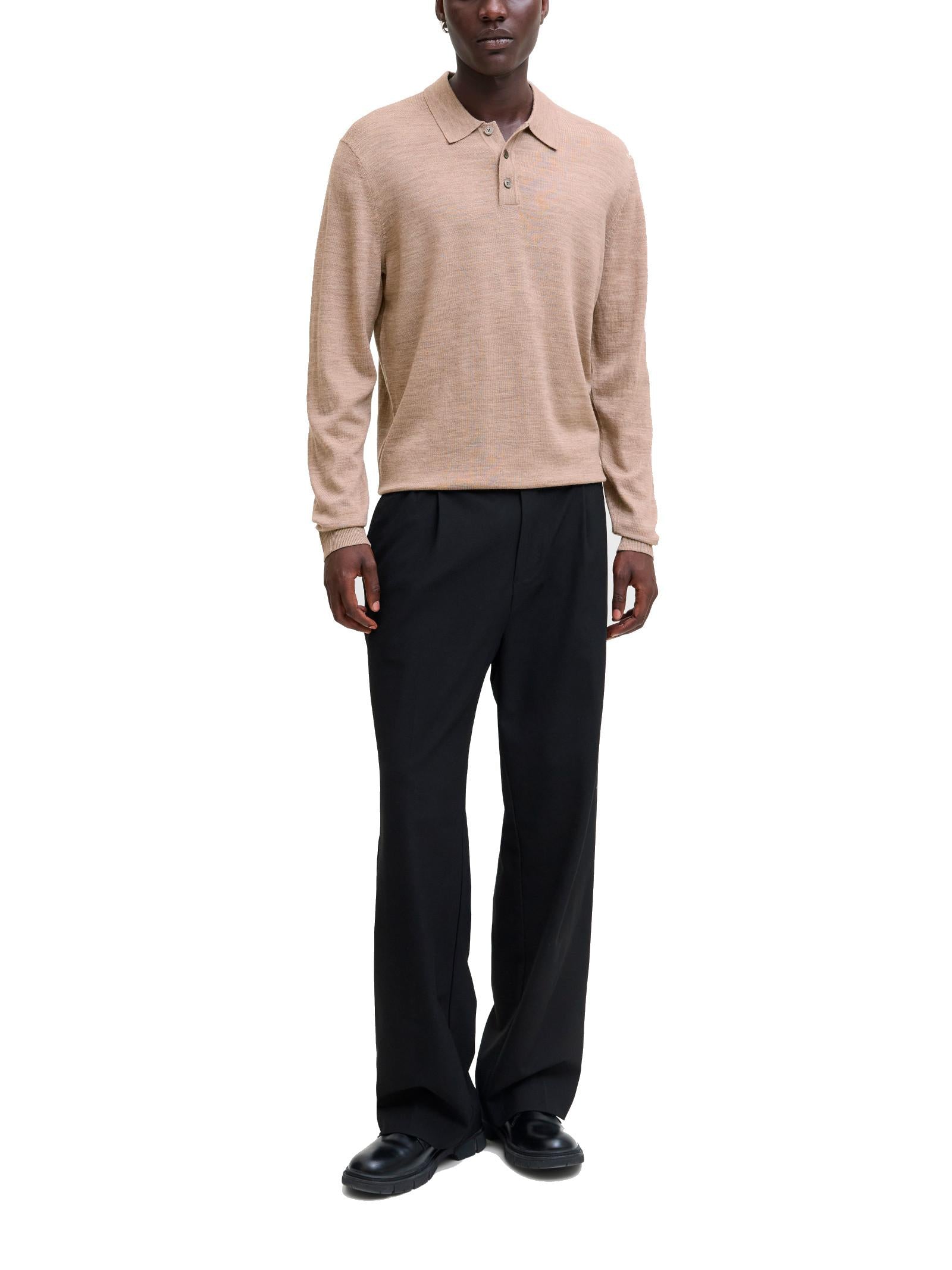 Maglia Jack & Jones Merino Nocciola polo 12281757 /Greige JACK & JONES 