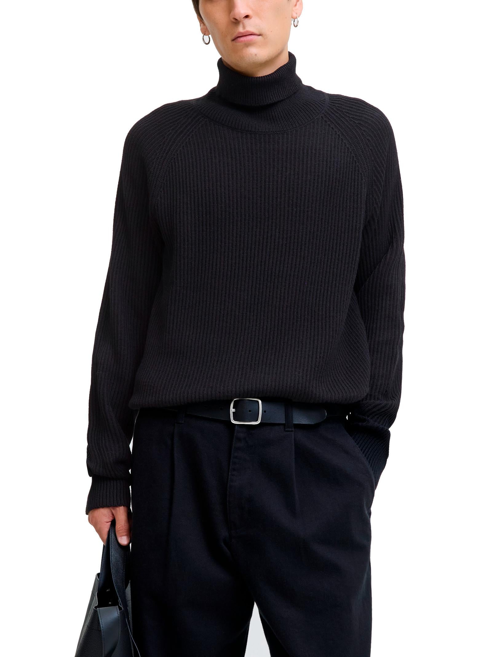 Maglia Jack & Jones Pannel Nero collo alto 12278918 /Black JACK & JONES 